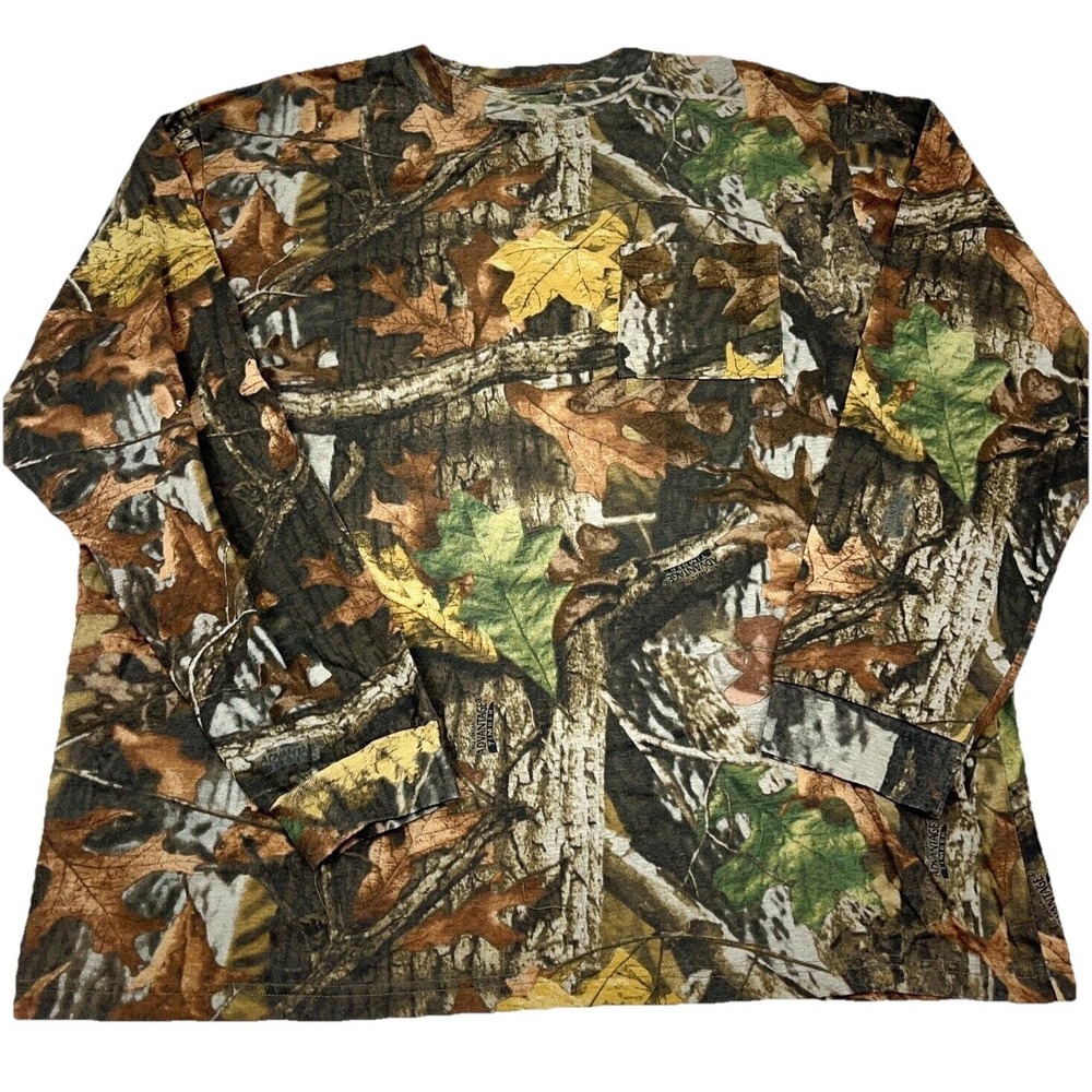 Vintage Camo Shirt Men XL Pocket Tee Advantage Timber Y2K 00s Hunt Retro Adult B